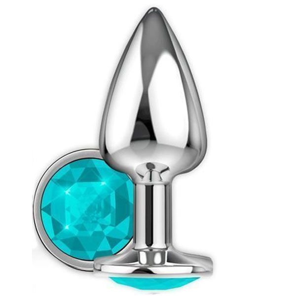 Plug Anal Diamond 7 x 2,8 Cm Metalizado Delicious Azul
