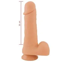 Prótese Maciça com Escroto e Ventosa 18 x 4,4 Cm Sexy Fantasy PV010